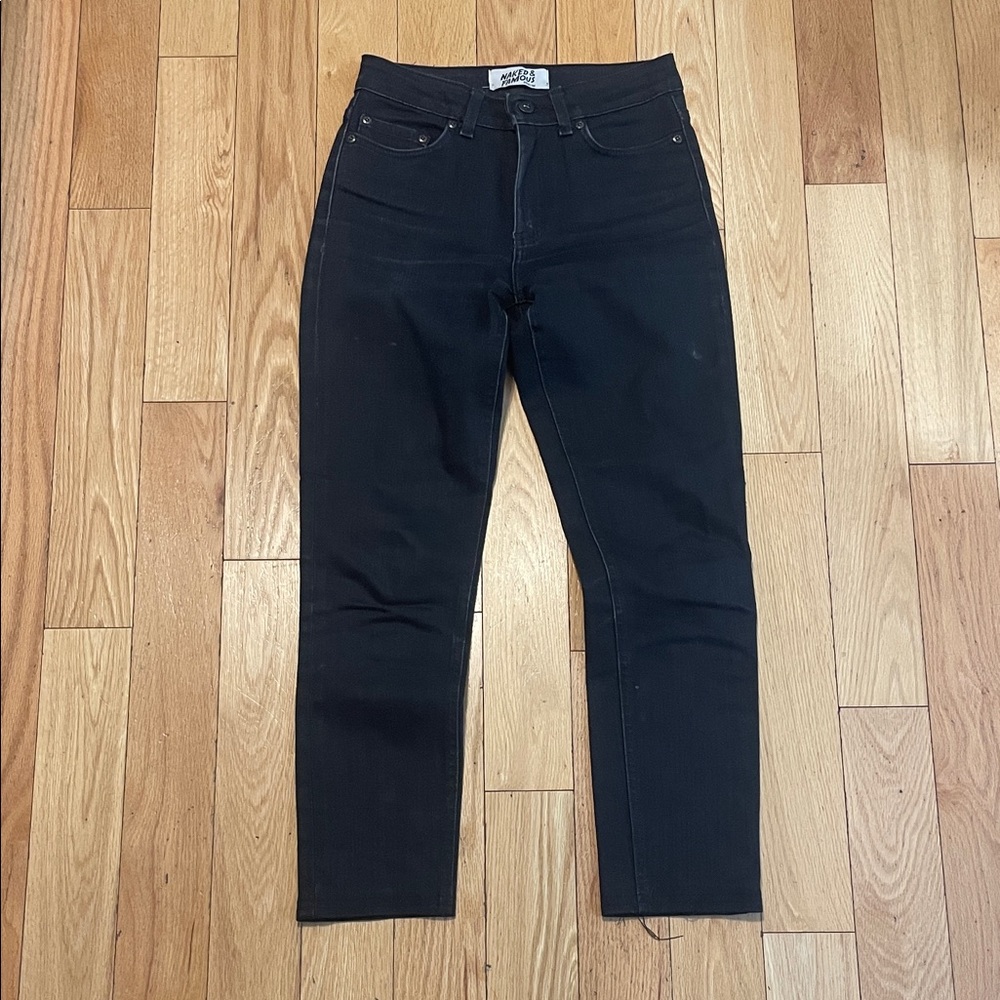 Naked & Famous Denim Men's Slim Straight Black Jeans